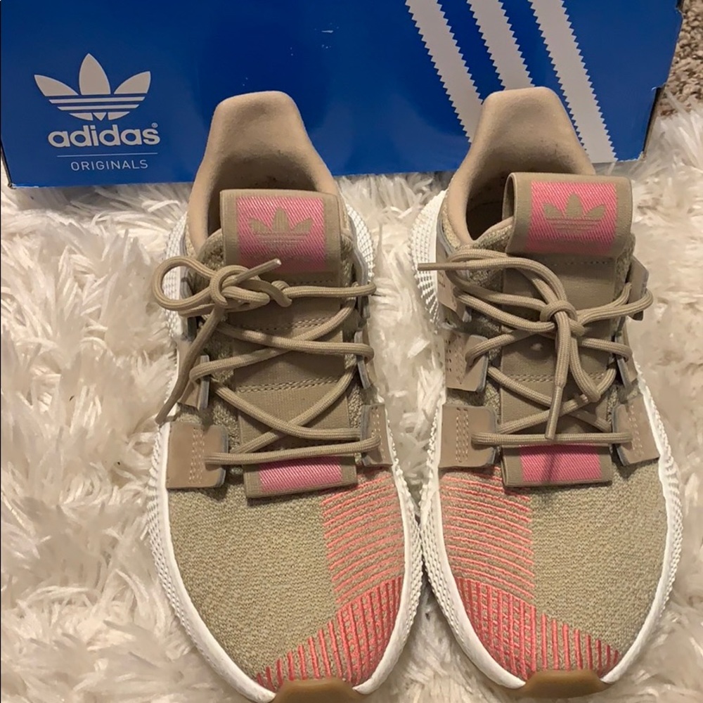 Khaki and Pink Adidas Prophere new with box